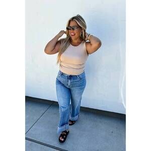 NEW BLAKELY hollis wide cuff jeans in light wash